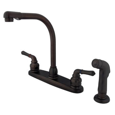 Kingston Brass GKB755SP Water Saving Magellan Centerset Kitchen Faucet with Matching Side Sprayer, Oil Rubbed Bronze Kitchen Faucet Kingston Brass